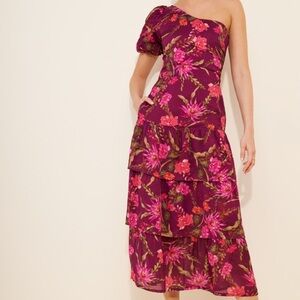 Banjanan Joya Tiered Midi Dress Sz M $515 msrp